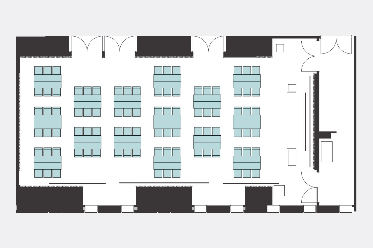 ボードルーム グループ形式(3名掛け)レイアウト図面