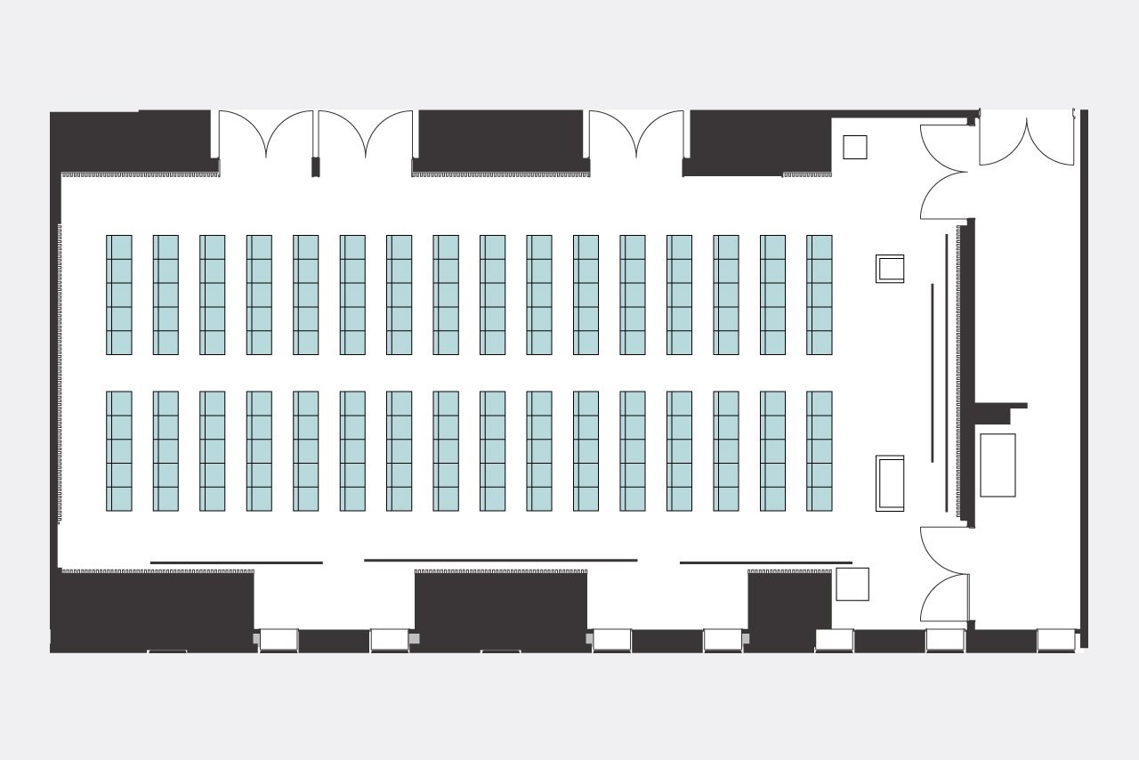 ボードルーム シアター形式レイアウト図面