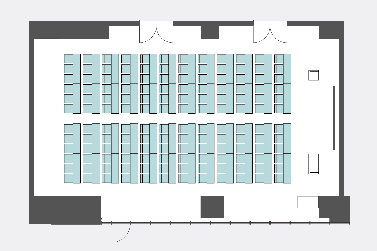 ルーム１ スクール形式（3名掛け）レイアウト図面