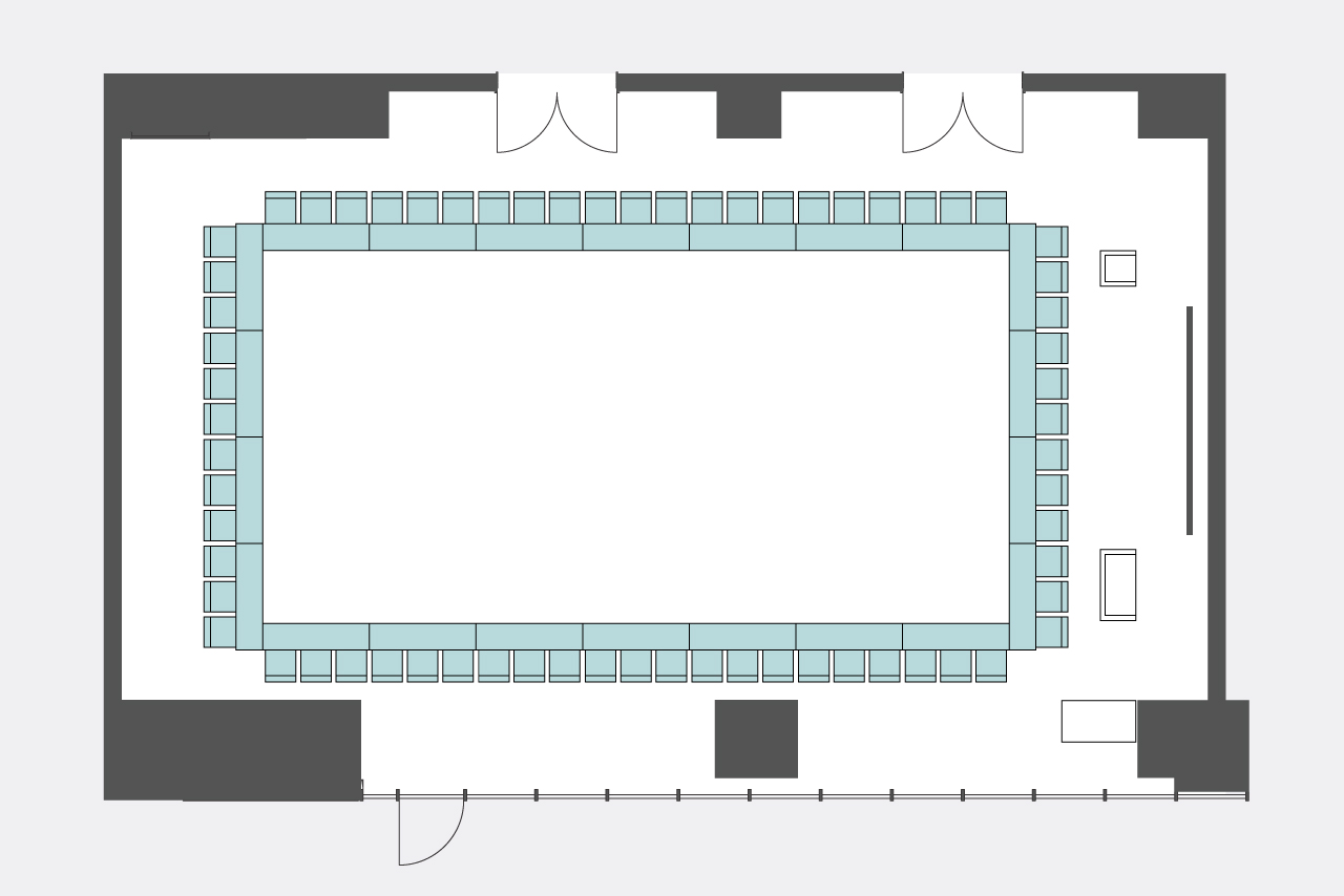 ルーム１ ロの字形式レイアウト図面