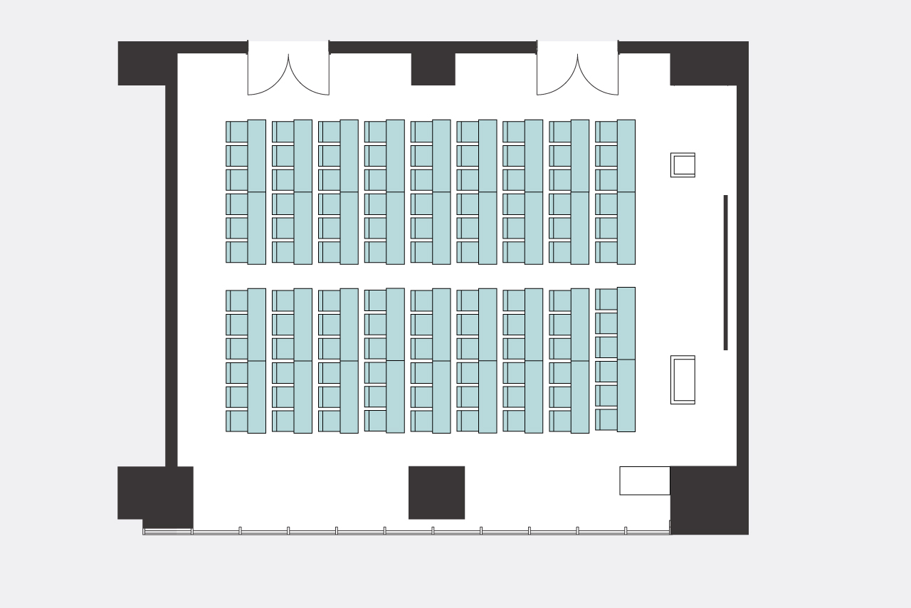 ルーム2 スクール形式（3名掛け）レイアウト図面