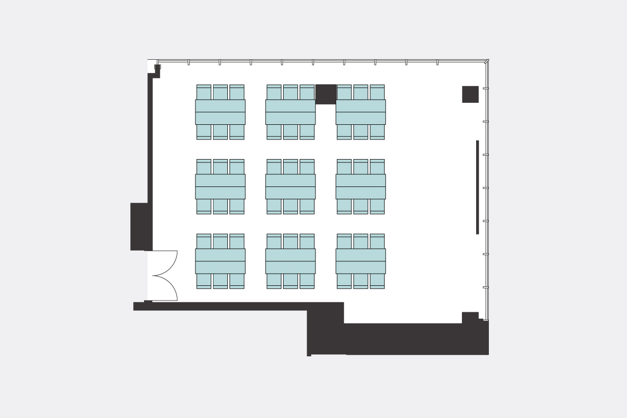 ルーム３ グループ形式(3名掛け)レイアウト図面