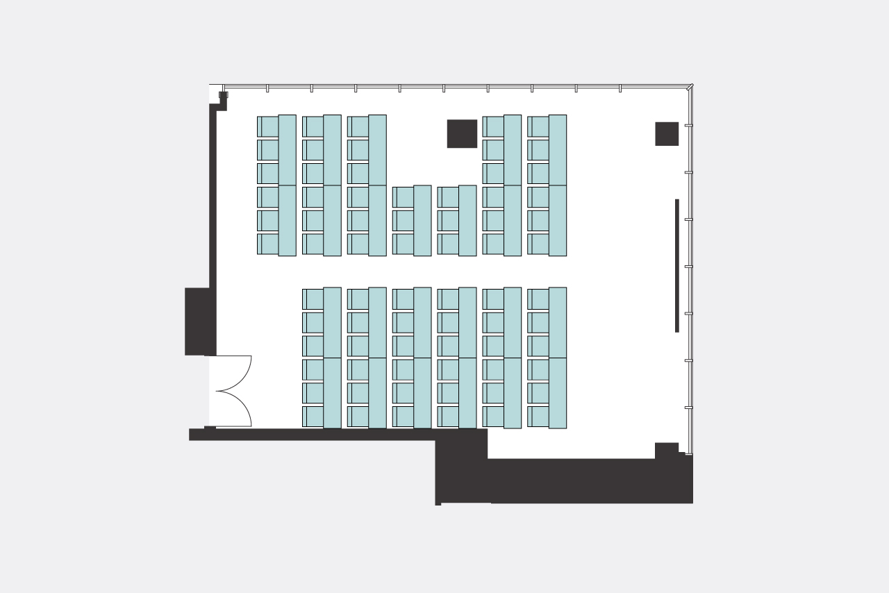 ルーム３ スクール形式（3名掛け）レイアウト図面