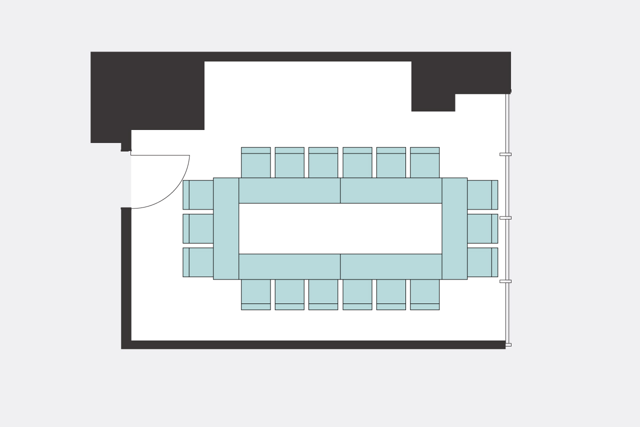 ルーム5 ロの字形式レイアウト図面