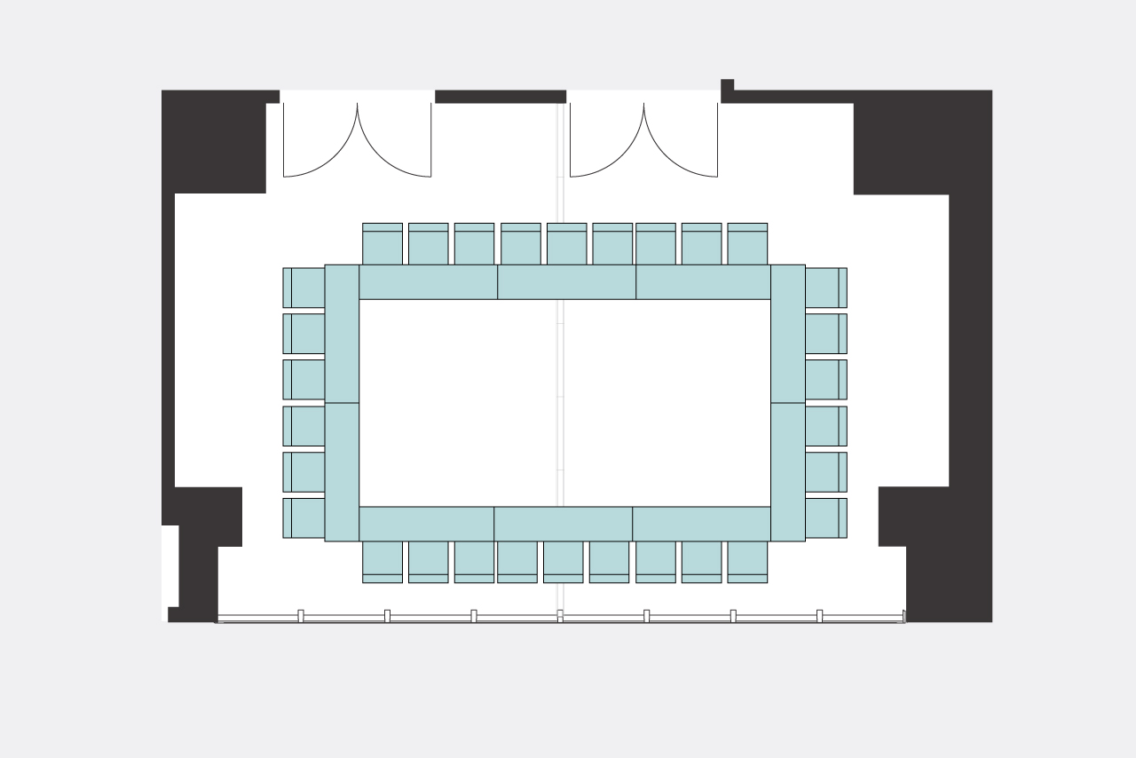 ルーム６＋７ ロの字形式レイアウト図面