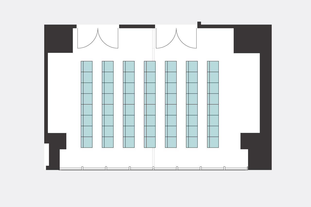 ルーム６＋７ シアター形式レイアウト図面