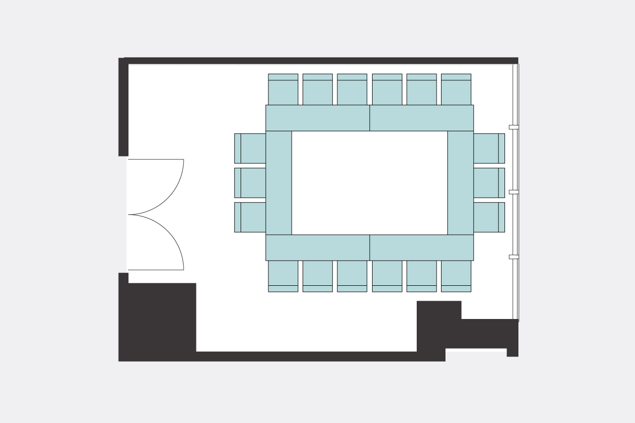 ルーム6 ロの字形式レイアウト図面
